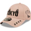new-era-curved-brim-tokyo-9forty-graphic-pink-adjustable-cap