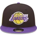 cappelli-piatta-nero-snapback-9fifty-team-patch-dei-los-angeles-lakers-nba-di-new-era
