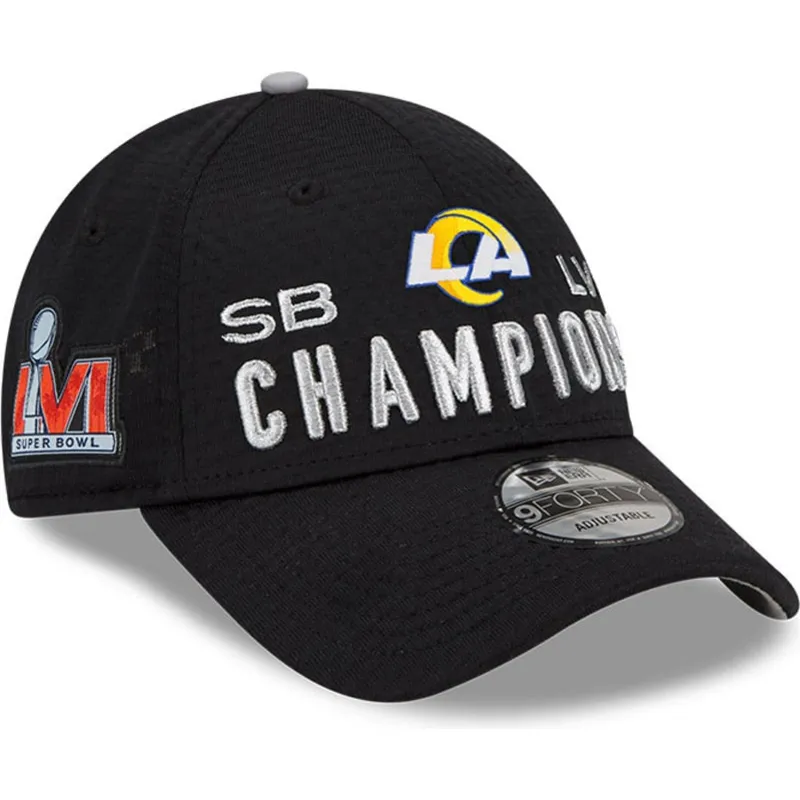 cappelli-curva-nero-cinghia-regolabile-9forty-super-bowl-champions-lvi-2022-dei-los-angeles-rams-nfl-di-new-era cappelli-curva-nero-cinghia-regolabile-9forty-super-bowl-champions-lvi-2022-dei-los-angeles-rams-nfl-di-new-era
