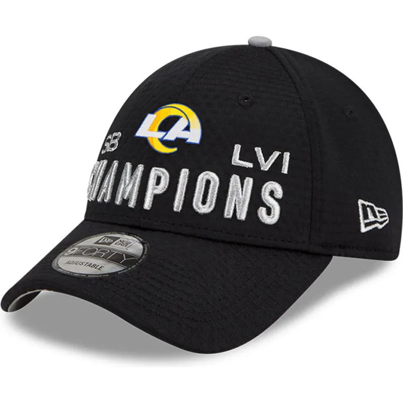 cappelli-curva-nero-cinghia-regolabile-9forty-super-bowl-champions-lvi-2022-dei-los-angeles-rams-nfl-di-new-era cappelli-curva-nero-cinghia-regolabile-9forty-super-bowl-champions-lvi-2022-dei-los-angeles-rams-nfl-di-new-era