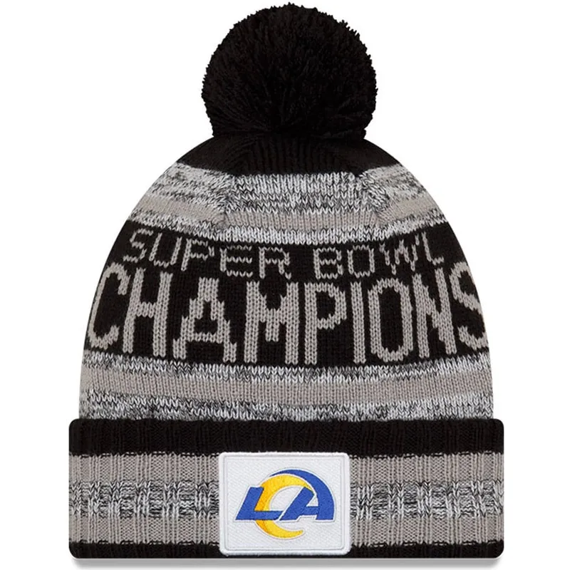 cappelli-pompon-nero-parade-knit-super-bowl-champions-lvi-2022-dei-los-angeles-rams-nfl-di-new-era