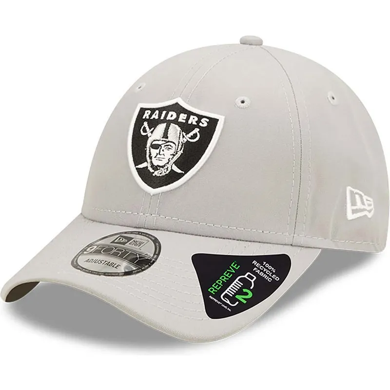cappelli-curva-grigio-cinghia-regolabile-9forty-repreve-dei-las-vegas-raiders-nfl-di-new-era