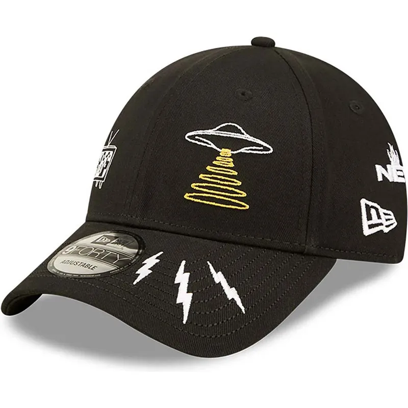 cappelli-curva-nero-cinghia-regolabile-9forty-di-new-era