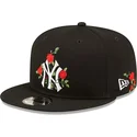 cappelli-piatta-nero-snapback-9fifty-flower-dei-new-york-yankees-mlb-di-new-era