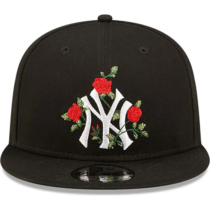 cappelli-piatta-nero-snapback-9fifty-flower-dei-new-york-yankees-mlb-di-new-era