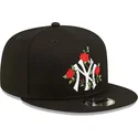 cappelli-piatta-nero-snapback-9fifty-flower-dei-new-york-yankees-mlb-di-new-era