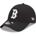 new-era-curved-brim-white-logo-9forty-league-essential-boston-red-sox-mlb-navy-blue-adjustable-cap