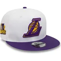 cappelli-piatta-bianco-snapback-9fifty-crown-patches-champions-dei-los-angeles-lakers-nba-di-new-era
