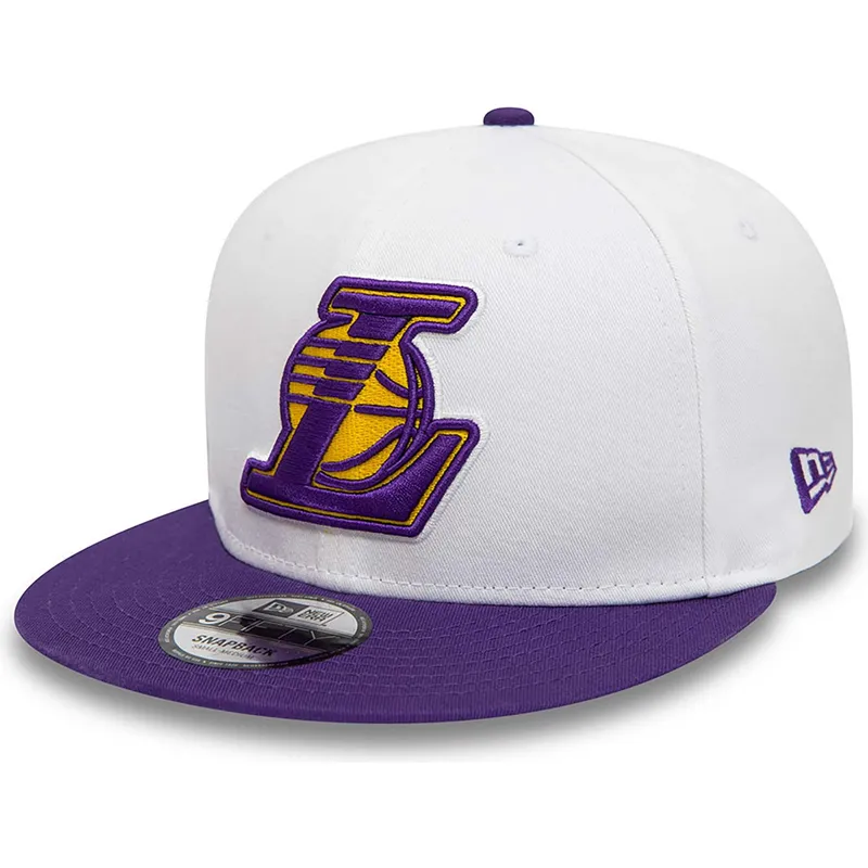 cappelli-piatta-bianco-snapback-9fifty-crown-patches-champions-dei-los-angeles-lakers-nba-di-new-era