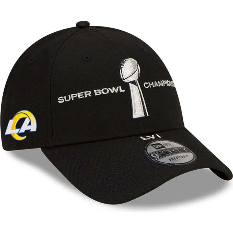 cappelli-curva-nero-snapback-9forty-parade-super-bowl-champions-lvi-2022-dei-los-angeles-rams-nfl-di-new-era