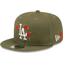 cappelli-piatta-verde-snapback-9fifty-flower-dei-los-angeles-dodgers-mlb-di-new-era