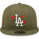cappelli-piatta-verde-snapback-9fifty-flower-dei-los-angeles-dodgers-mlb-di-new-era