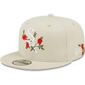 new-era-flat-brim-9fifty-flower-chicago-white-sox-mlb-beige-snapback-cap