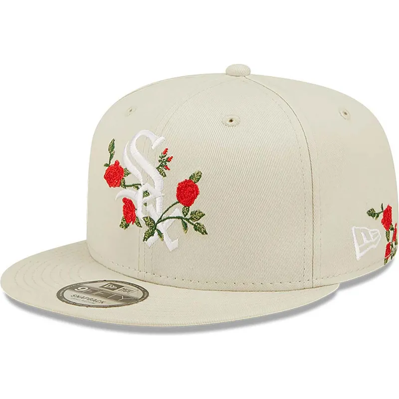 cappelli-piatta-beige-snapback-9fifty-flower-dei-chicago-white-sox-mlb-di-new-era
