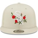 new-era-flat-brim-9fifty-flower-chicago-white-sox-mlb-beige-snapback-cap