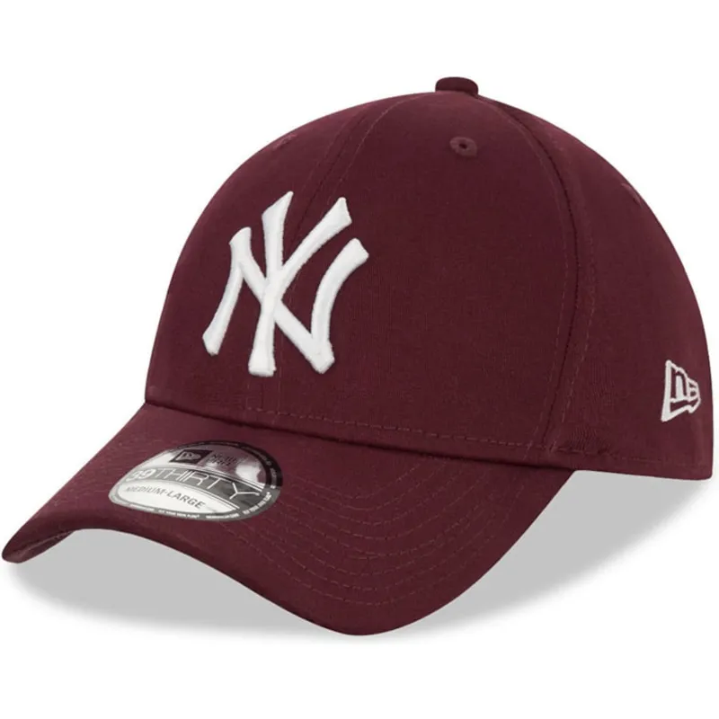 cappelli-curva-rosso-regolato-granate-39thirty-league-essential-dei-new-york-yankees-mlb-di-new-era
