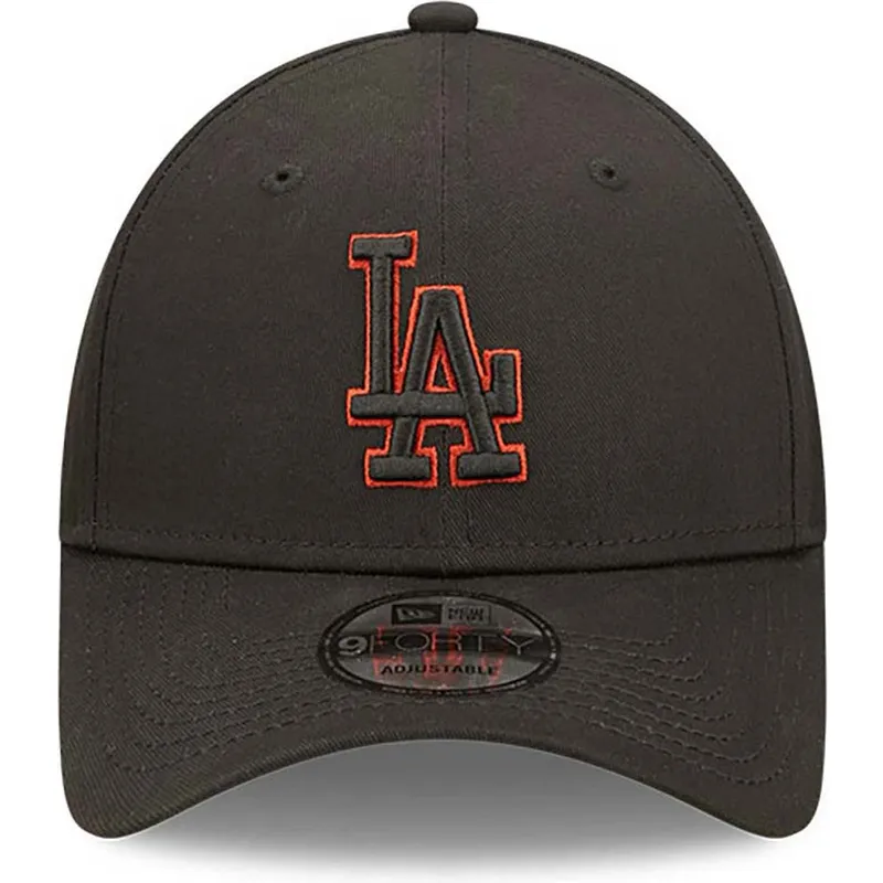 cappelli-curva-nero-cinghia-regolabile-9forty-team-outline-dei-los-angeles-dodgers-mlb-di-new-era