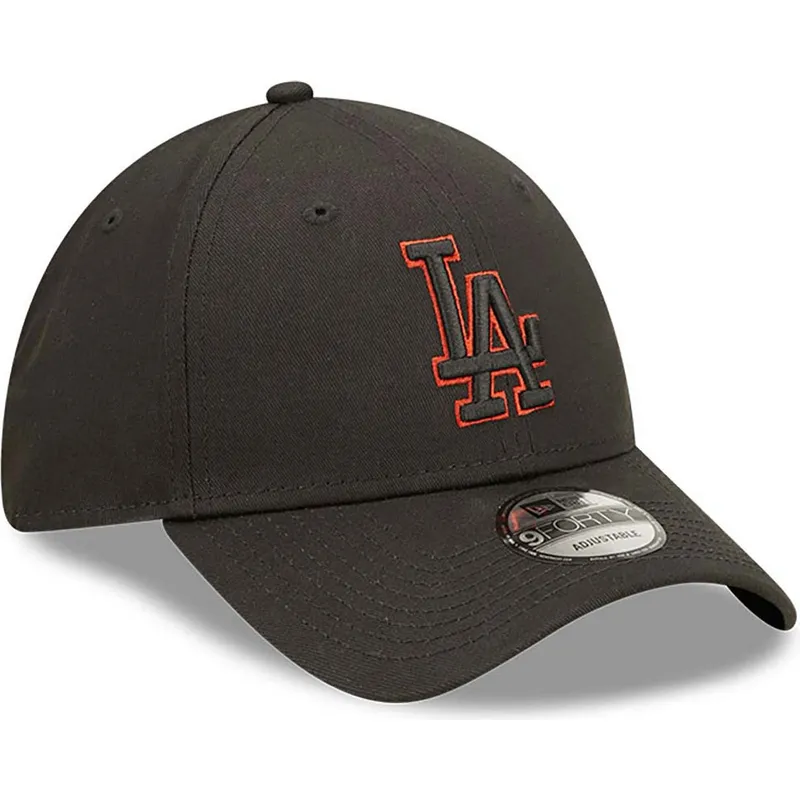 cappelli-curva-nero-cinghia-regolabile-9forty-team-outline-dei-los-angeles-dodgers-mlb-di-new-era