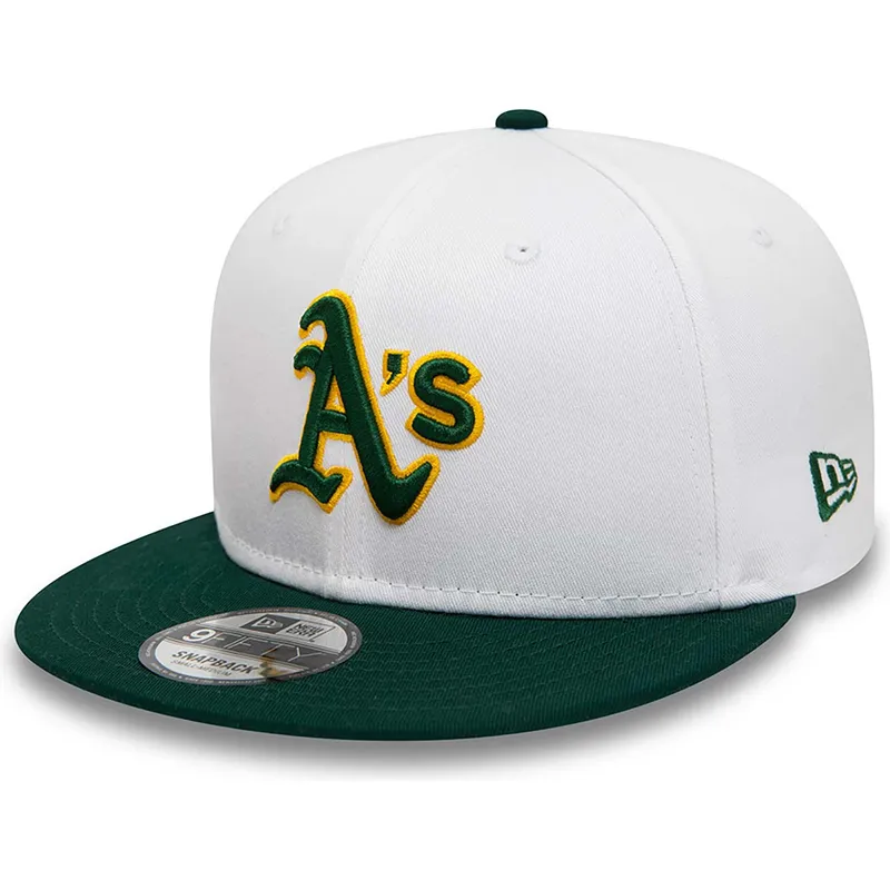 cappelli-piatta-bianco-snapback-rickey-henderson-9fifty-crown-patches-dei-oakland-athletics-mlb-di-new-era