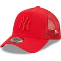 cappellino-trucker-rosso-con-logo-rosso-a-frame-tonal-mesh-dei-new-york-yankees-mlb-di-new-era