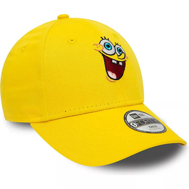 new-era-curved-brim-youth-9forty-spongebob-squarepants-yellow-adjustable-cap