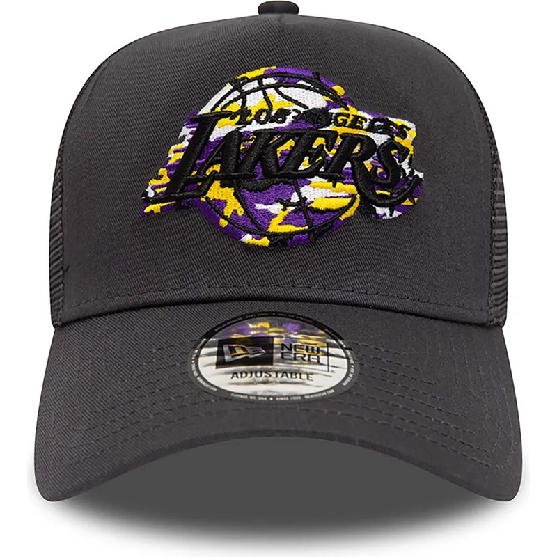 cappelli-curva-grigio-snapback-a-frame-team-camo-infill-dei-los-angeles-lakers-nba-di-new-era