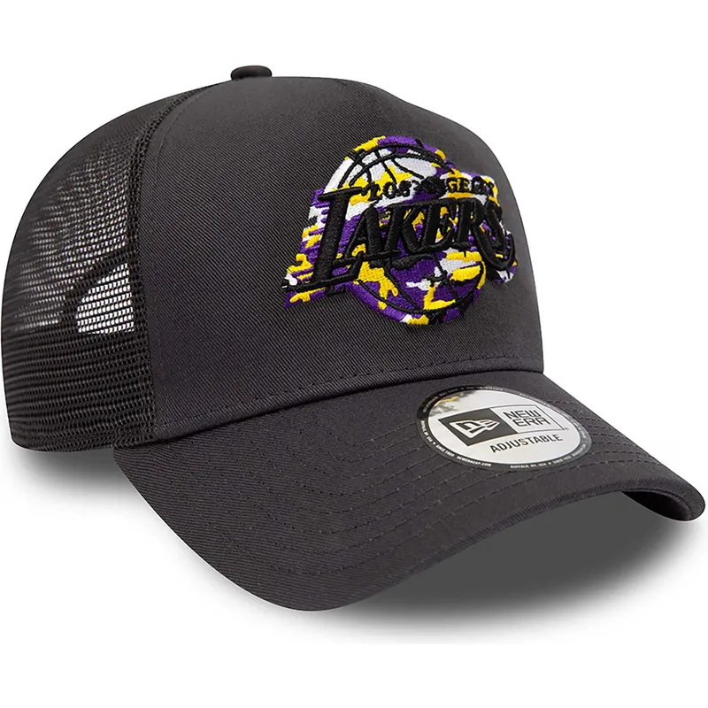 cappelli-curva-grigio-snapback-a-frame-team-camo-infill-dei-los-angeles-lakers-nba-di-new-era