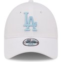 new-era-curved-brim-youth-blue-logo-9forty-league-essential-los-angeles-dodgers-mlb-white-adjustable-cap