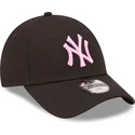cappelli-curva-nero-cinghia-regolabile-per-bambino-rosa-9forty-league-essential-dei-new-york-yankees-mlb-di-new-era