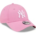 cappellino-curvo-rosa-regolabile-per-bambino-9forty-league-essential-dei-new-york-yankees-mlb-di-new-era