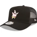 cappellino-trucker-nero-a-frame-di-patrick-stella-spongebob-di-new-era