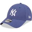 cappelli-curva-blu-cinghia-regolabile-9forty-linen-dei-new-york-yankees-mlb-di-new-era