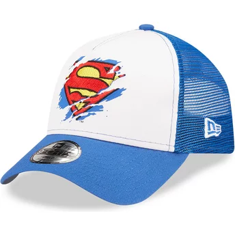 New Era Youth Superman A Frame DC Comics Blue and White Trucker Hat