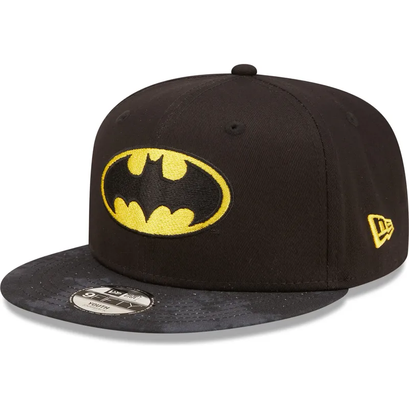 cappelli-piatta-nero-snapback-per-bambino-9fifty-dei-batman-dc-comics-di-new-era