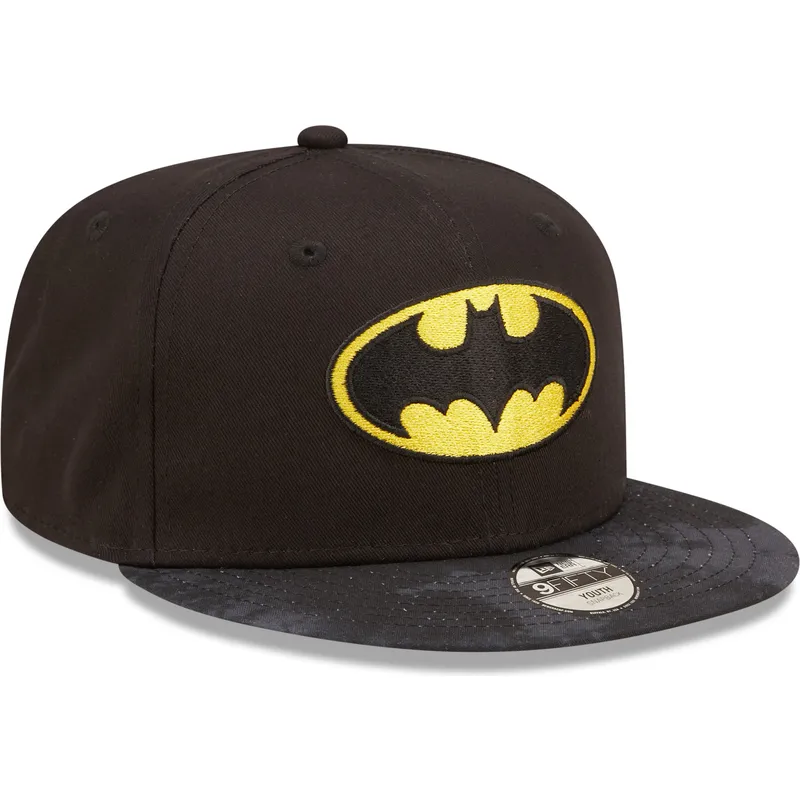 cappelli-piatta-nero-snapback-per-bambino-9fifty-dei-batman-dc-comics-di-new-era