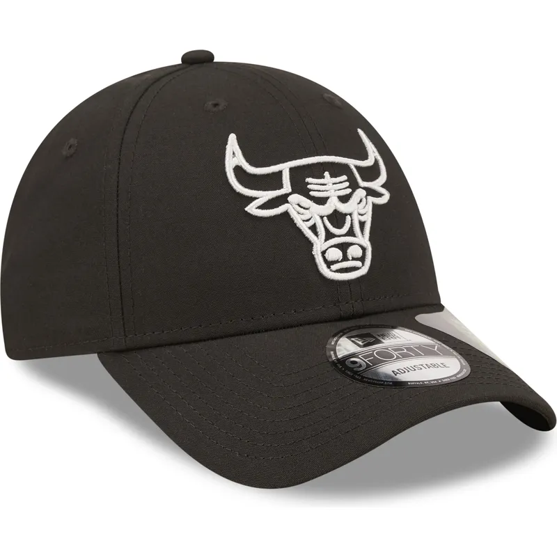 cappellino-curvo-nero-regolabile-9forty-repreve-monochrom-di-chicago-bulls-nba-di-new-era