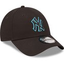 new-era-curved-brim-blue-logo-9forty-neon-outline-new-york-yankees-mlb-black-adjustable-cap