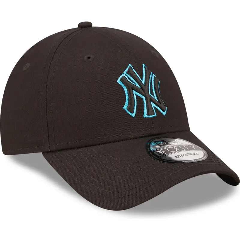 cappelli-curva-nero-cinghia-regolabile-9forty-neon-outline-dei-new-york-yankees-mlb-di-new-era