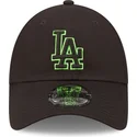 cappellino-curvo-nero-regolabile-con-logo-verde-9forty-neon-outline-dei-los-angeles-dodgers-mlb-di-new-era
