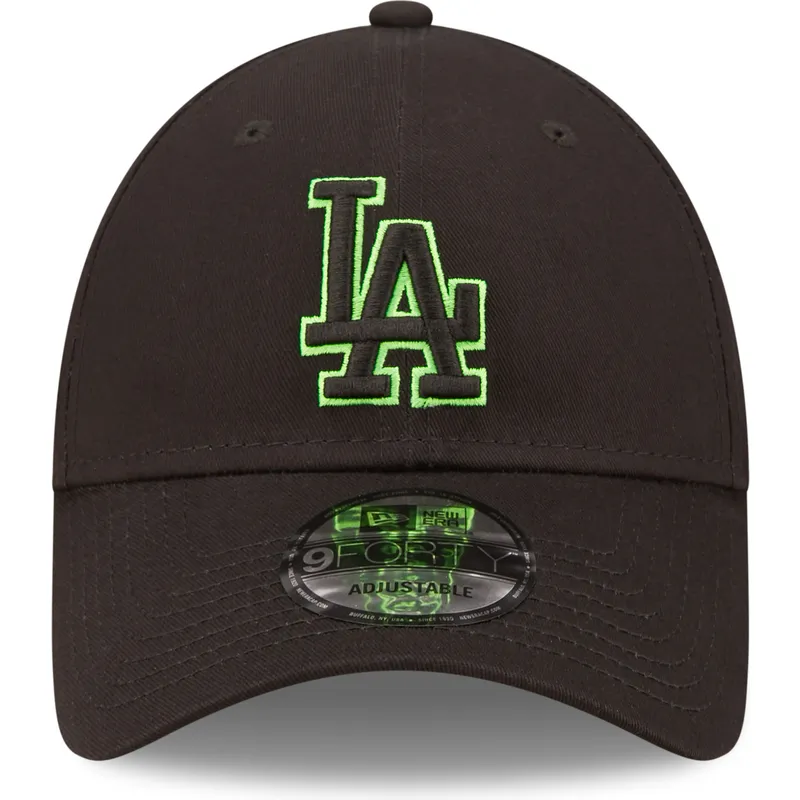 cappelli-curva-nero-cinghia-regolabile-9forty-neon-outline-dei-los-angeles-dodgers-mlb-di-new-era