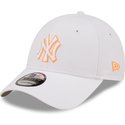 new-era-curved-brim-orange-logo-9forty-neon-outline-new-york-yankees-mlb-white-adjustable-cap