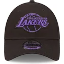 cappelli-curva-nero-cinghia-regolabile-9forty-neon-outline-dei-los-angeles-lakers-nba-di-new-era