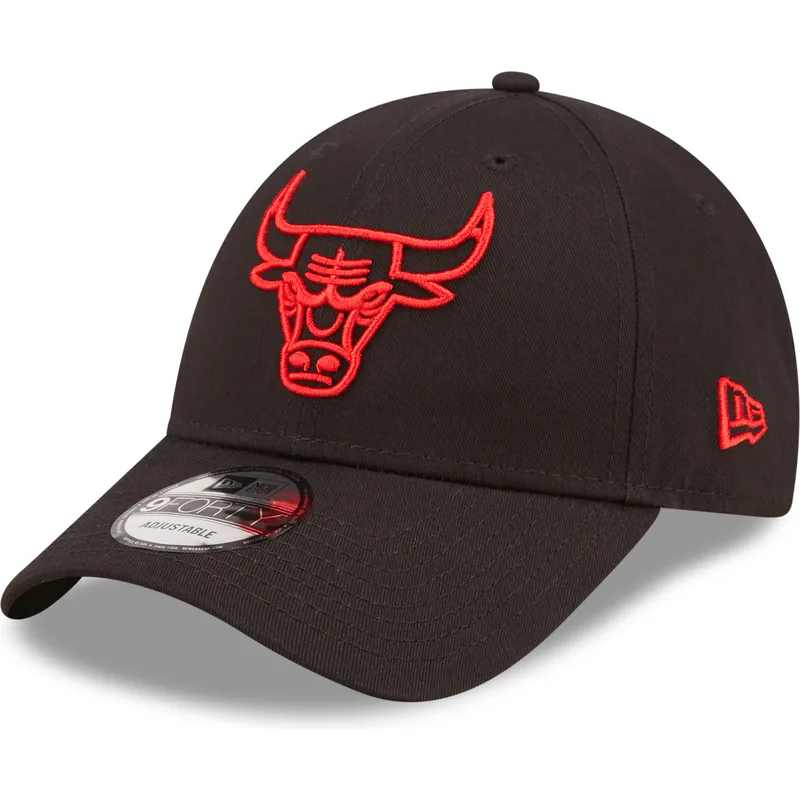 cappellino-curvo-nero-regolabile-con-logo-rosso-9forty-neon-outline-di-chicago-bulls-nba-di-new-era