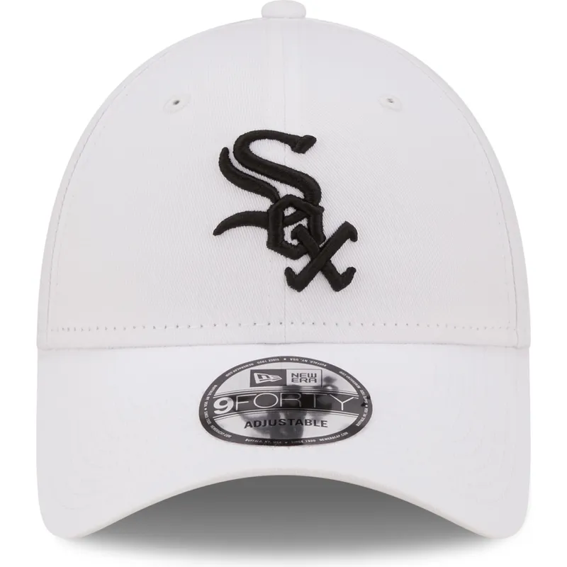 cappelli-curva-bianco-cinghia-regolabile-negro-9forty-league-essential-dei-chicago-white-sox-mlb-di-new-era