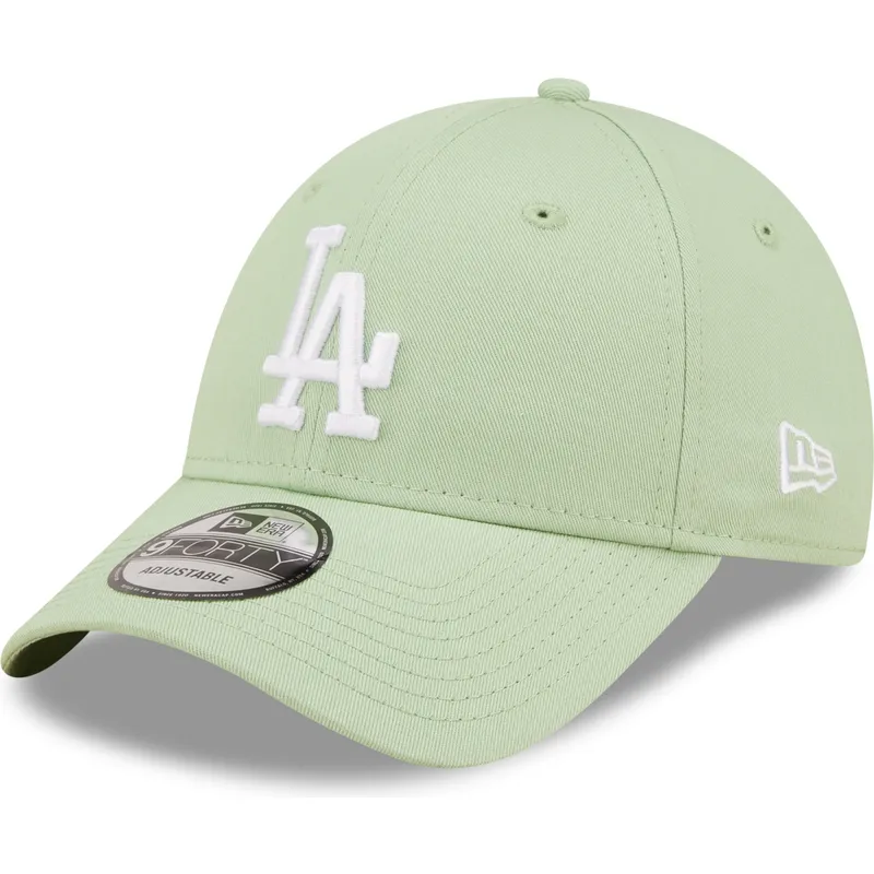 cappelli-curva-verde-cinghia-regolabile-claro-9forty-league-essential-dei-los-angeles-dodgers-mlb-di-new-era