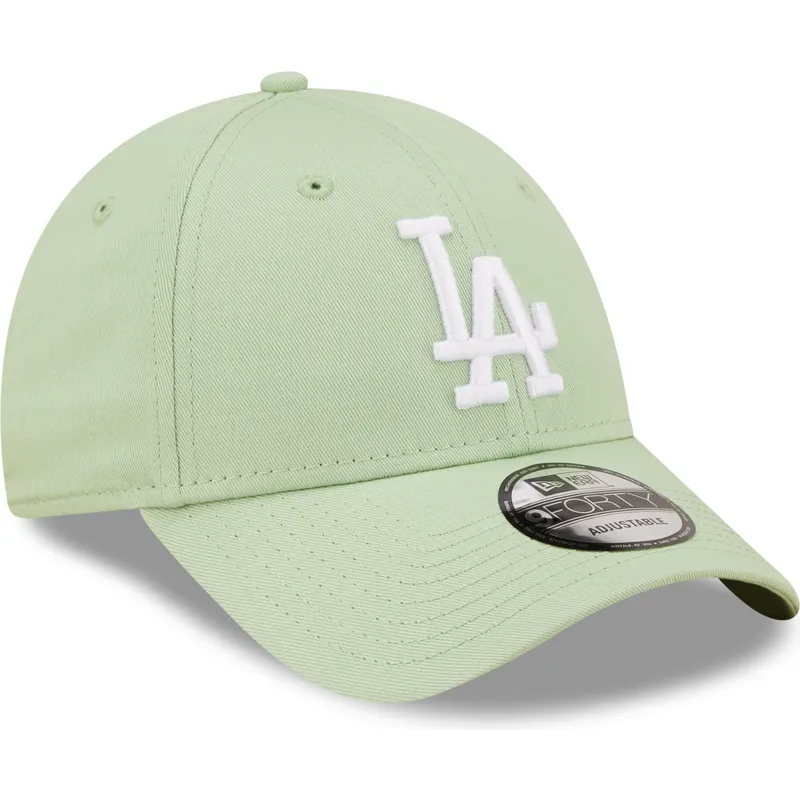 cappelli-curva-verde-cinghia-regolabile-claro-9forty-league-essential-dei-los-angeles-dodgers-mlb-di-new-era