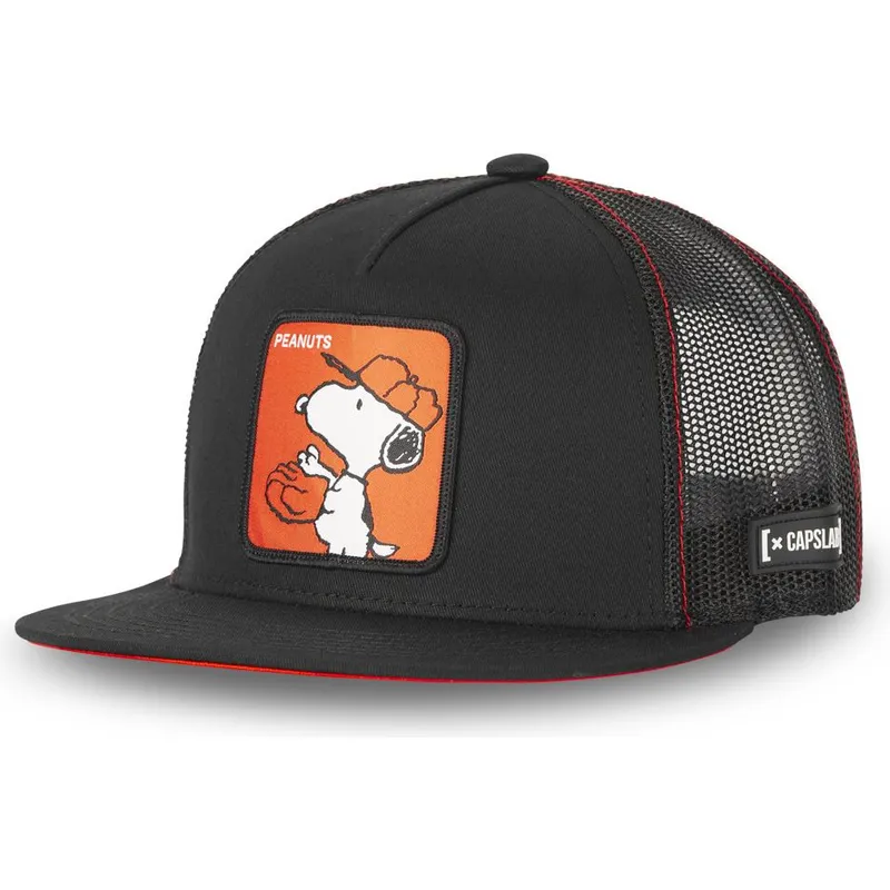 cappelli-piatta-nero-snapback-snoopy-arachidi-di-capslab