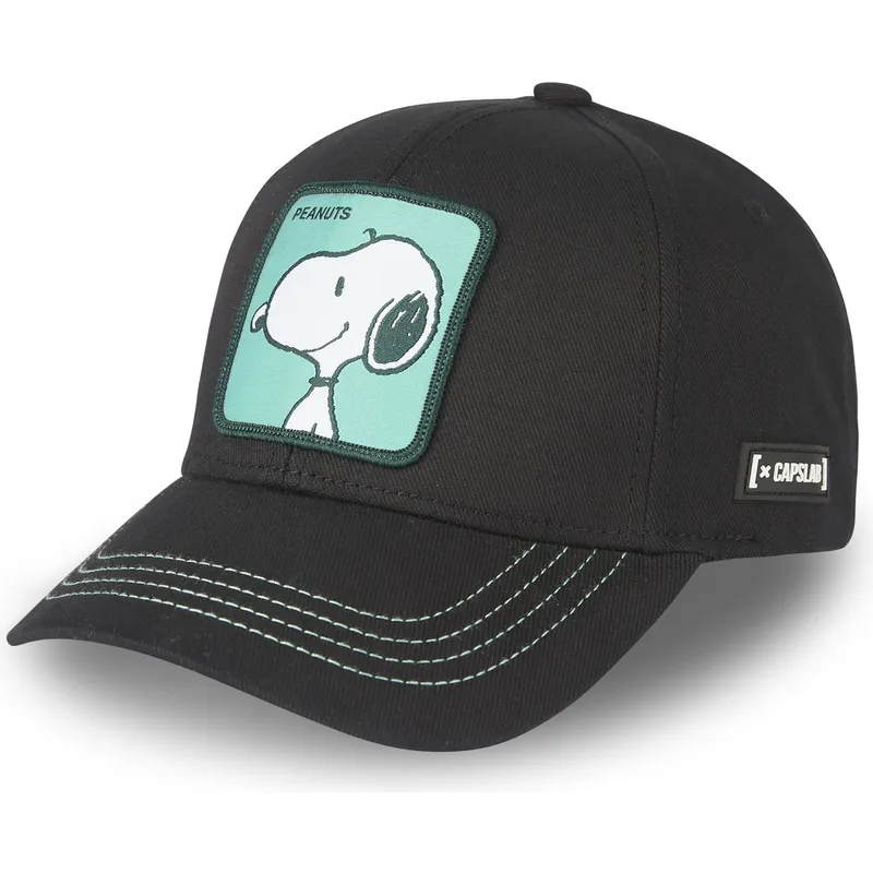 cappellino-curvo-nero-snapback-snoopy-nu1-peanuts-di-capslab
