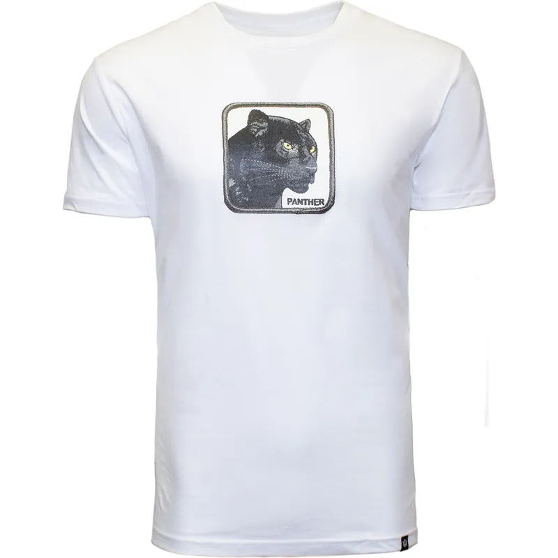 magliette-manica-corta-bianco-dei-camiseta-manga-corta-blanca-pantera-black-panther-big-cat-the-farm-the-farm-di-goorin-bros