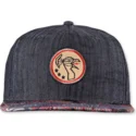 cappello-piatto-nero-snapback-peacock-linen-rev-di-djinns